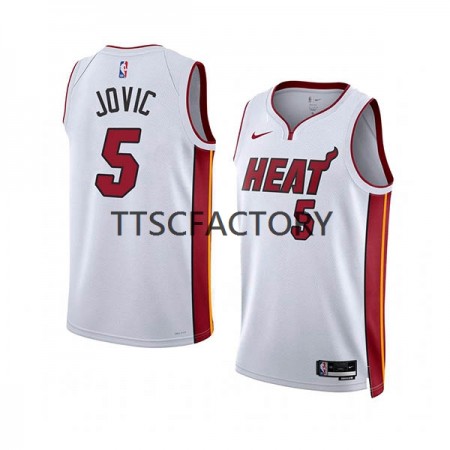 Miami Heat Nikola Jovic 5 Nike 2022-23 Association Edition Valkoinen Pelipaidat Swingman - Miesten